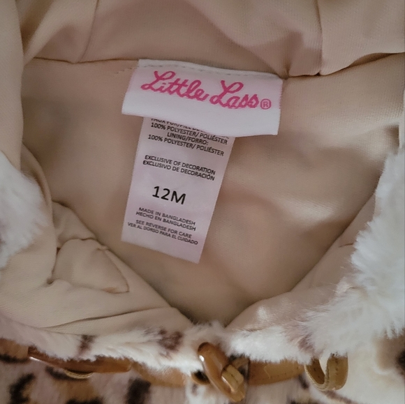 NWOT Leopard print faux fur hooded vest Kids - girls - Picture 3 of 4